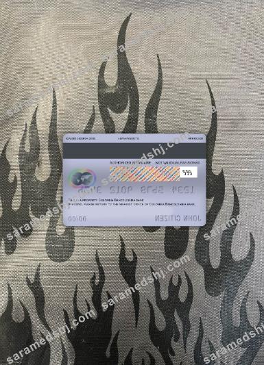 Colombia bancolombia bank master debit card photolook back